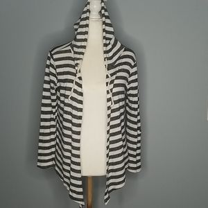 Charlotte Russe Black and white Stripe Cardigan